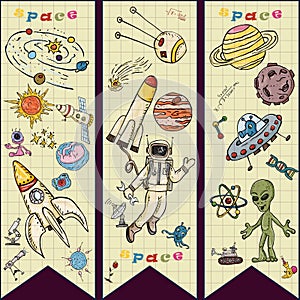 Childrens colored drawings_6_on the space theme, science and the emergence of life on earth, in the style of Doodle