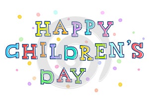 Childrens day congratulations. Handwritten postcard vector illustration
