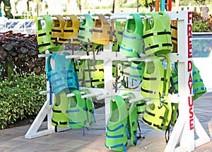 Childrens life vests Free Day Use at Pool