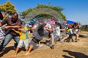 Childrens Parents Rope Pulling Sports