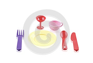 Childrens plastic tableware toys