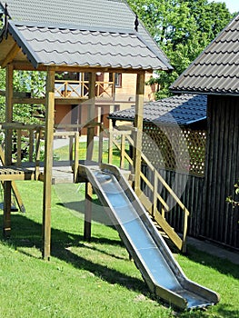 A childrens play structure