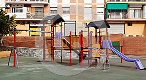 Childrens playground area in city