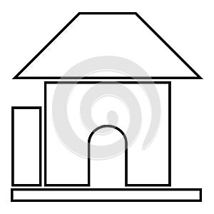 Childrens playhouse icon, cartoon style