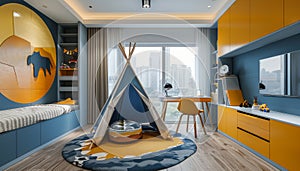 Childrens Room With Yellow Teepee