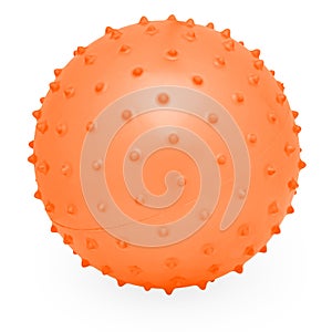 Childrens Round Silicone Inflatable Orange Knobby Ball