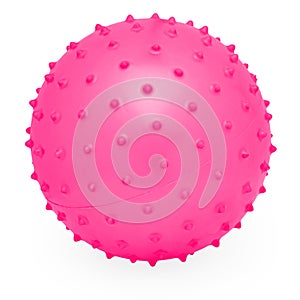 Childrens Round Silicone Inflatable Pink Knobby Ball