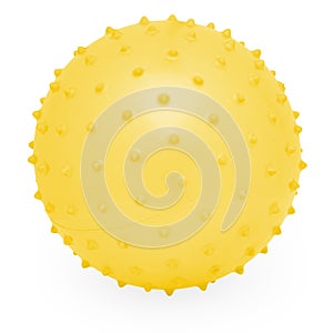 Childrens Round Silicone Inflatable Yellow Knobby Ball photo