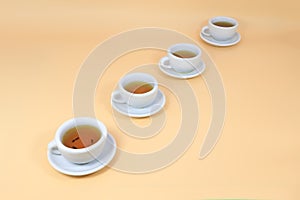 Childrens tea set on a white background