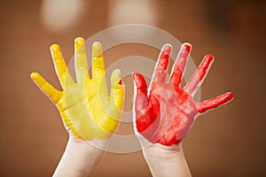 Childs Hands Painted