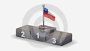 Chile 3D waving flag illustration on winner podium.