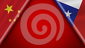 Chile and China Chinese Flags â€“ 3D Illustrations