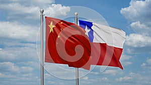 Chile and China two flags