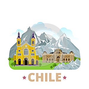 Chile country design template Flat cartoon style w