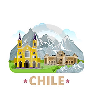 Chile country design template Flat cartoon style w photo