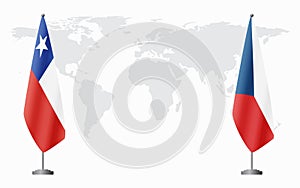 Chile and Czech Republic flags for official meeting