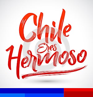 Chile eres hermoso, Chile you are beautiful spanish text