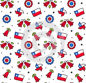 Chile Fiestas Patrias seamless pattern photo