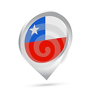 Chile flag 3d pin icon