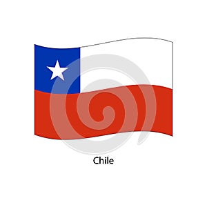 Chile flag, vector illustration