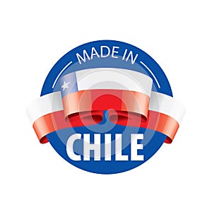 Chile flag, vector illustration on a white background.