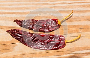 Chile Guajillo seco dried hot chili pepper photo