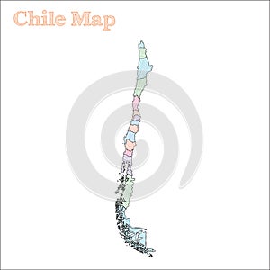 Chile hand-drawn map.