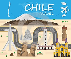 Chile Landmark Global Travel And Journey Infographic Vector