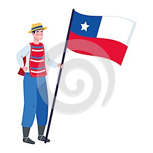 chile man with flag