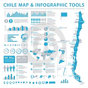 Chile Map - Info Graphic Vector Illustration