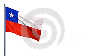 Chile national flag on white background.