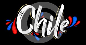 Chile Patriotic Banner design Chilean flag colors vector illustration