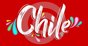 Chile Patriotic Banner design Chilean flag colors vector illustration