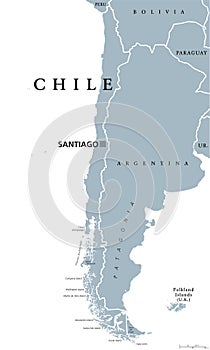 Chile political map photo