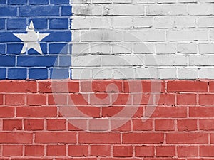 Chile Politics Concept: Chilean Flag Wall