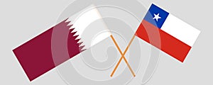 Chile and Qatar. The Chilean and Qatari flags. Official colors. Correct proportion. Vector