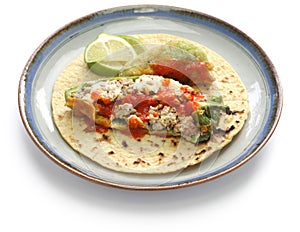 Chile relleno(stuffed chili)tacos, mexican cuisine
