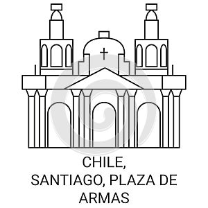 Chile, Santiago, Plaza De Armas travel landmark vector illustration photo