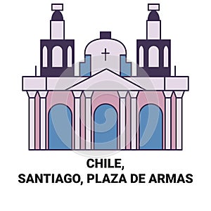 Chile, Santiago, Plaza De Armas travel landmark vector illustration photo