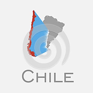 Chile and south american continent map