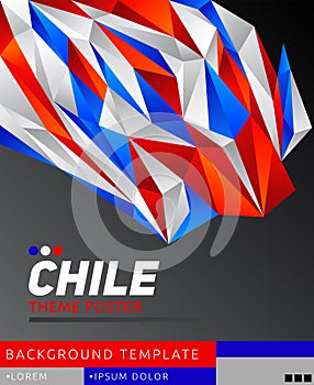 Chile theme modern poster, vector template illustration, chilean flag colors