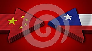 Chile vs China Arrow Flags â€“ 3D Illustrations