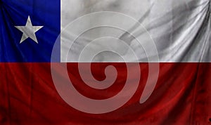 Chile Wave Flag Close Up