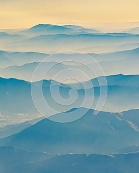 Chilean Andes Mountain Aerial View