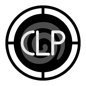 Chilean CLP peso flat icon. Vector illustration. Simple black symbol on white background