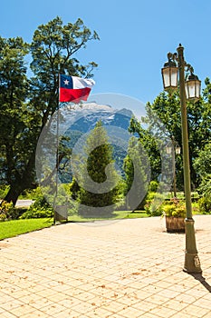 Chilean flag in a beautiful square