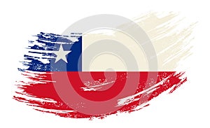 Chilean flag grunge brush background. Vector illustration.