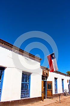 Chilean flag waving in the wind.