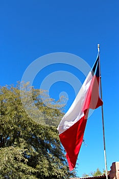 Chilean flag waving in the wind.