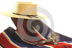 chilean gaucho of huaso apurs close up symbol photo